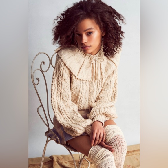 LoveShackFancy Sweaters - LoveShackFancy Avenue Sand Castle Sz M
